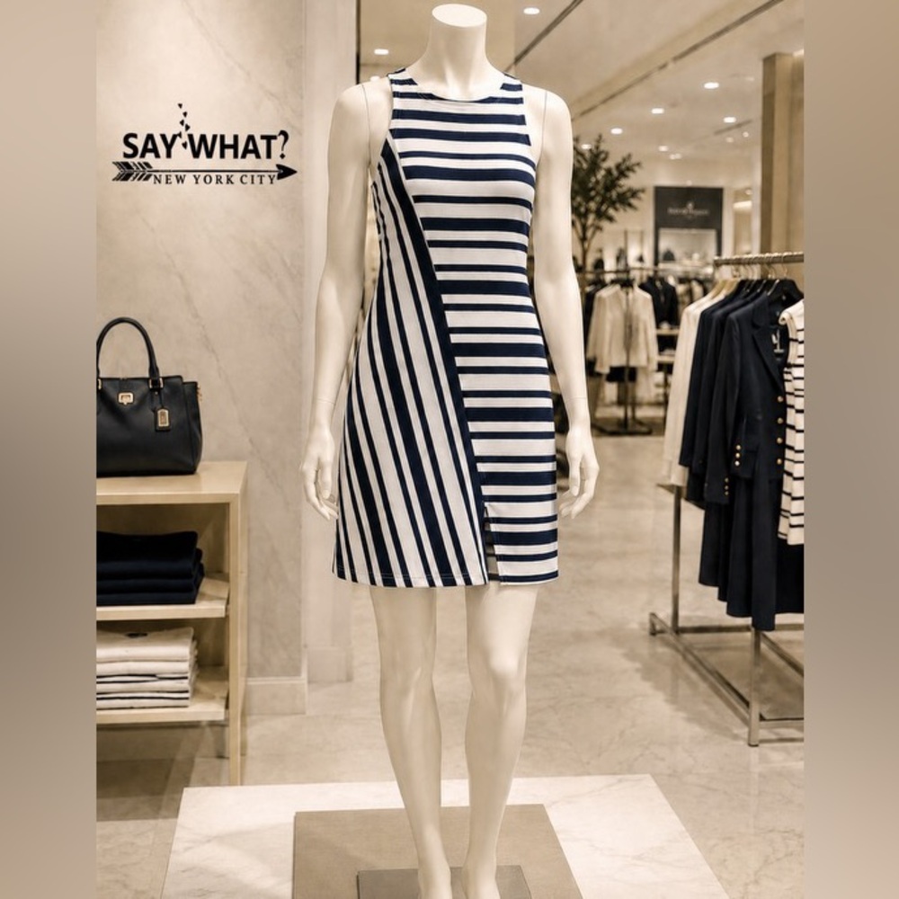 Say What? Black & White Striped Midi Tank Dress